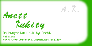 anett kukity business card